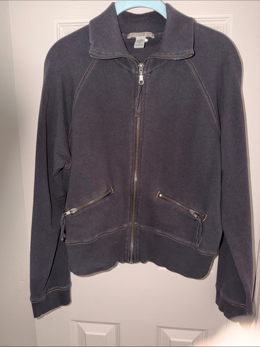 Isabella Bird full zipper bomber style sweatshirt jacket.  LP